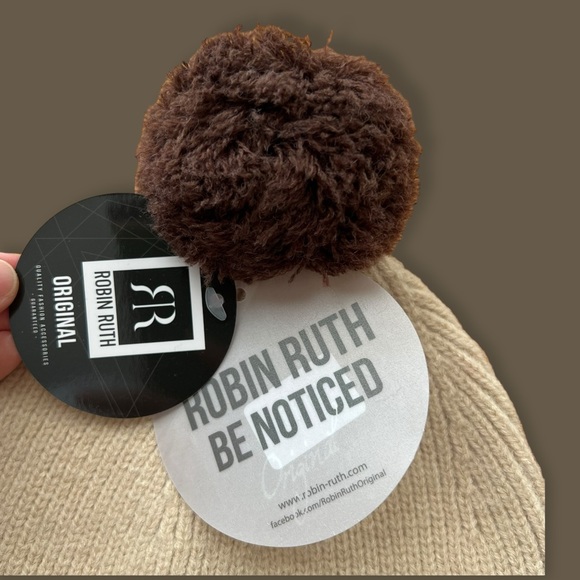 Amsterdam Knit Beanie Unisex Cream Brown Robin Ruth Winter Hat new - Picture 12 of 12